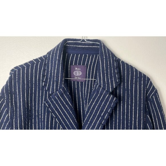 RES IPSA TEXTURED WOVEN DOUBLE BREASTED JACKET L - Picture 4 of 11
